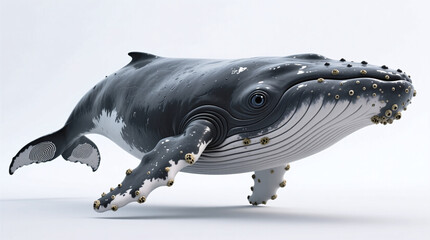 humpback whale isolated on white background