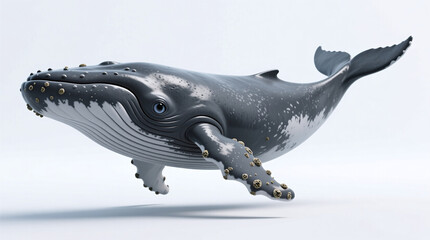 humpback whale isolated on white background