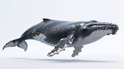 humpback whale isolated on white background