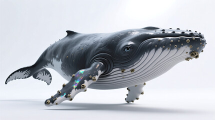 humpback whale isolated on white background