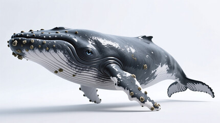 humpback whale isolated on white background