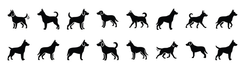 Obraz premium dog icons collection. Animal icon set. Isolated on White background