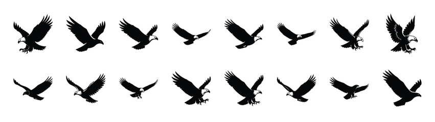 Obraz premium eagle icons collection. Animal icon set. Isolated on White background