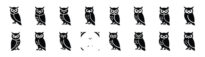 Fototapeta premium owl icons collection. Animal icon set. Isolated on White background