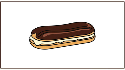 Chocolate Eclair Dessert Illustration