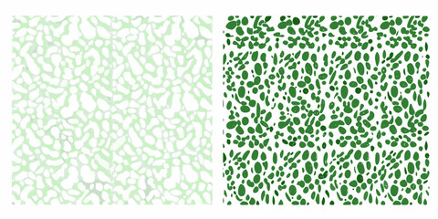 Abstract green patterns a comparison of two differing densities and shades