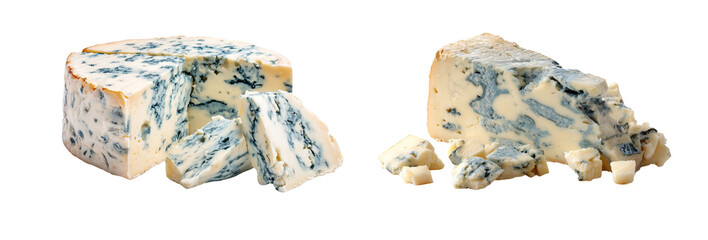 Blue cheese isolated on White or transparent background Cutout PNG