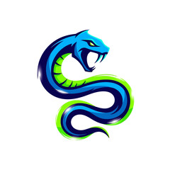 green snake vector illustration