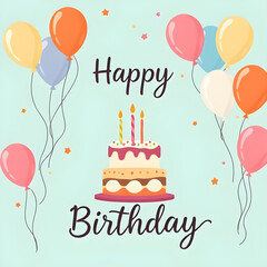 warm birthday card with cake, heartfelt celebration dessert, sweet message with candles, emotional birthday greeting, tender celebration art, thoughtful cake card, meaningful dessert illustration, sen © mrpixel