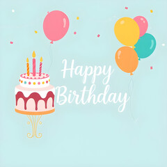 warm birthday card with cake, heartfelt celebration dessert, sweet message with candles, emotional birthday greeting, tender celebration art, thoughtful cake card, meaningful dessert illustration, sen © mrpixel