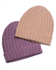 Colorful Wool Knit Beanie Hats Isolated on White Background