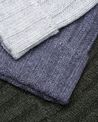 Colorful Wool Knit Beanie Hats Isolated on White Background