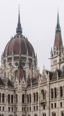 Beautiful old building of the Hungarian Parliament in neo-Gothic style