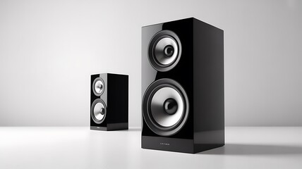 Obraz premium Modern black floor standing speakers