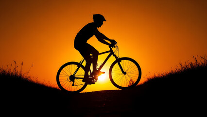 Obraz premium silhouette of a cyclist