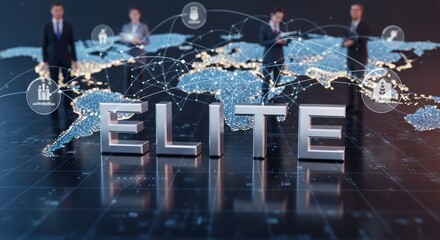 Global Elite Business Network Connection Concept.