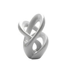 Obraz premium White interlocking rings sculpture isolated on transparent background