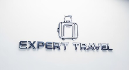 Expert Travel Agency Logo Design: Suitcase Icon.