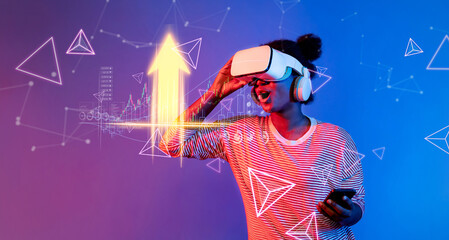 Explore the intersection of virtual reality and innovative business strategies with engaging visuals, showcasing growth and success in a modern management framework. XDMCP