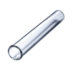 Clear glass test tube isolated on transparent background