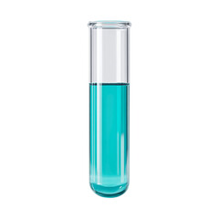 Test tube with blue liquid isolated on transparent background