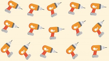 Patterned Arrangement of Orange and Gray Megaphones on Light Beige Background in Repetitive Graphic Design View - Powered by Adobe