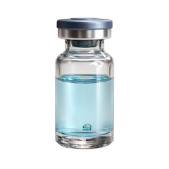 Medical vial with liquid isolated on transparent background