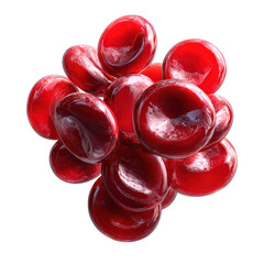 Bunch of red cherries isolated on transparent background