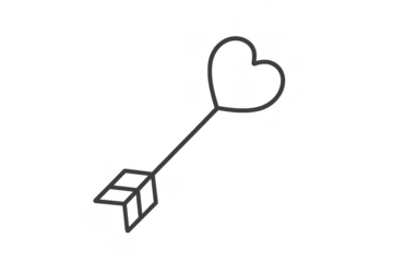 Heart-tipped arrow representing love and romance transparent background