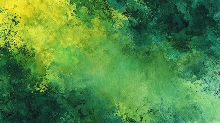 Vibrant abstract watercolor texture with a blend of luminous yellow and rich green hues