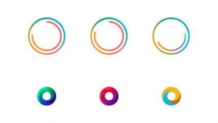 Set of colorful abstract circle logos or icons for modern design and branding elements