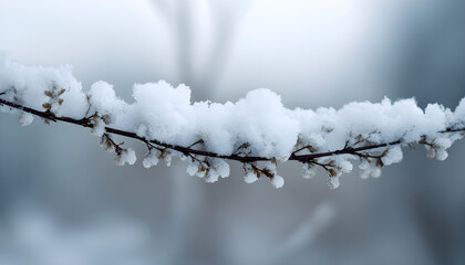 Obraz premium A close-up shot of a branch covered in snow