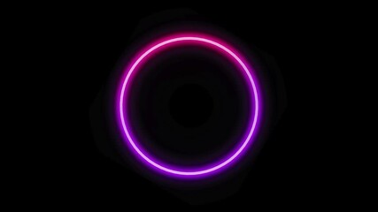 Pink Neon Digital Circle Loop Animation on Black Background