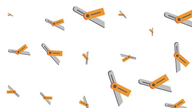 Multiple Adjustable Wrench Tools Scattered on White Background, Isometric View, Graphic Illustration, Tool Collection Concept