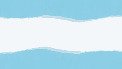 Torn Paper Background with Bright Blue Edges and White Center Space vector illustration