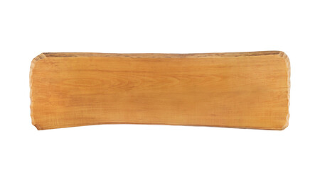 Wooden plate isolated on white background