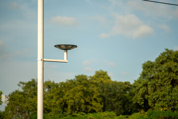 Solar Panel Street Light with Blue Sky