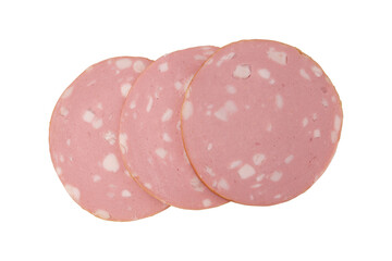 mortadella sausage isolated on white