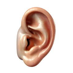 Human Ear Model for Medical and Science Concepts on a Transparent Background