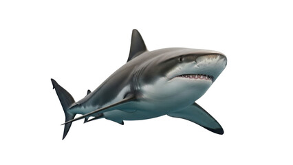 Obraz premium Great White Shark Swimming with Open Jaws isolated PNG with Transparent Background