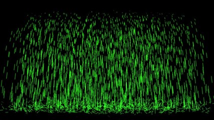 Abstract digital green matrix rain falling lines background with glitch data flow - Powered by Adobe