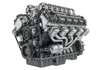 Car Engine Machine Parts Closeup.