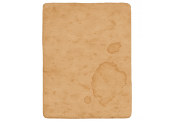 Vintage paper texture with stained parchment, a grunge surface for antique designs on a transparent background