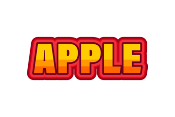 Apple character with text sticker. Apple png sticker. Apple text, Apple font