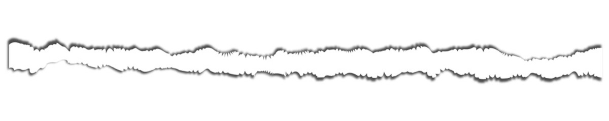 white ripped paper strip. realistic torn paper edge isolated.