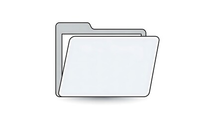 Modern Open File Folder Icon with Shadow