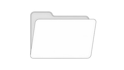  Minimalist Open Folder Icon in Gray and White