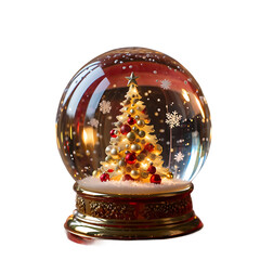 Shiny Christmas Tree In Snow Globe