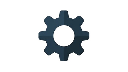  Dark Blue Flat Design Settings Gear Icon