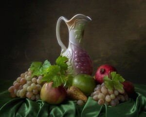 Fruit still life in Baroque style